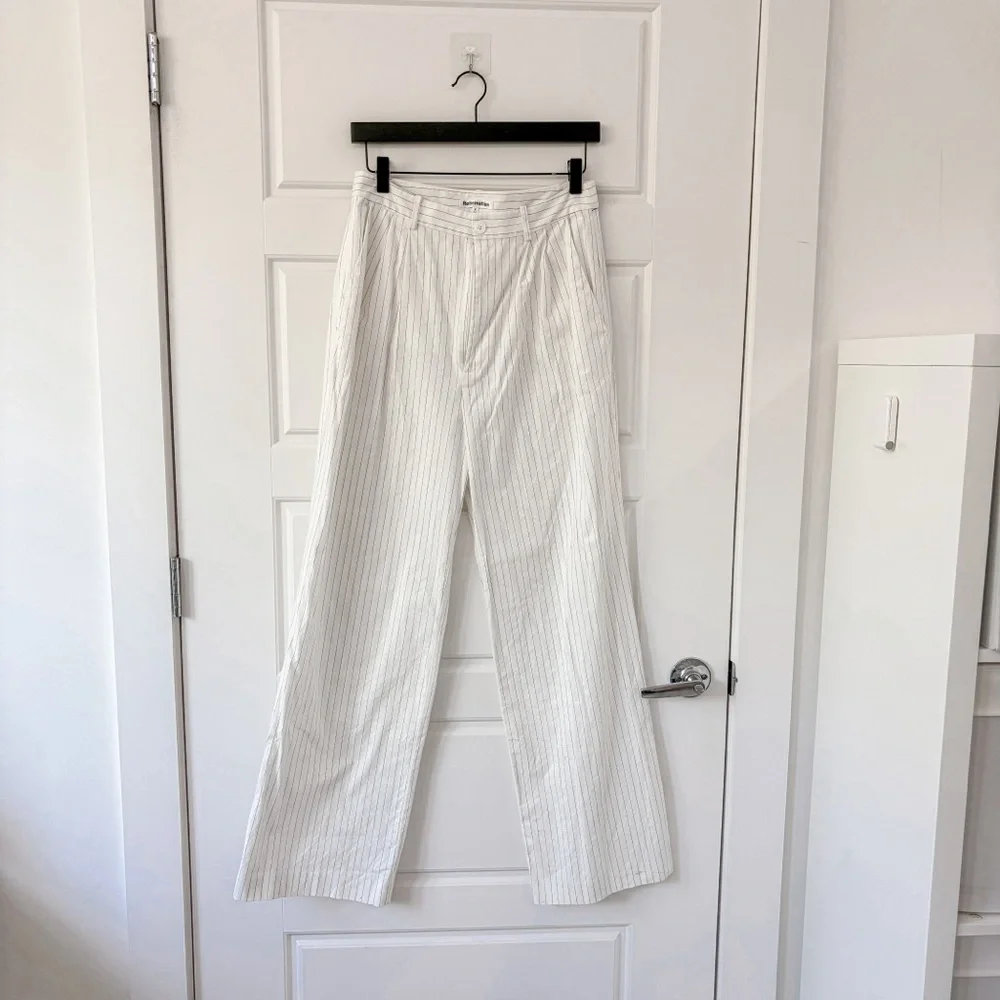 Reformation Oren Pant White Stripe